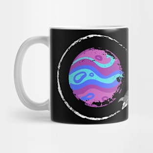 rocket around the planet Mug